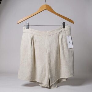 Gilli Cream High Waist Pleated Shorts